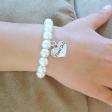 Flowergirl Heart Charm Bracelet Gift