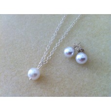 Flower girl gift - necklace & stud earrings jewelry set