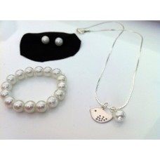 Flower girl gift - Little Bird necklace, bracelet & stud earrings jewelry set