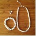 Bridesmaid Gift Jewelry - Pearl Strand Necklace, Bracelet & Stud Earrings Gift Set